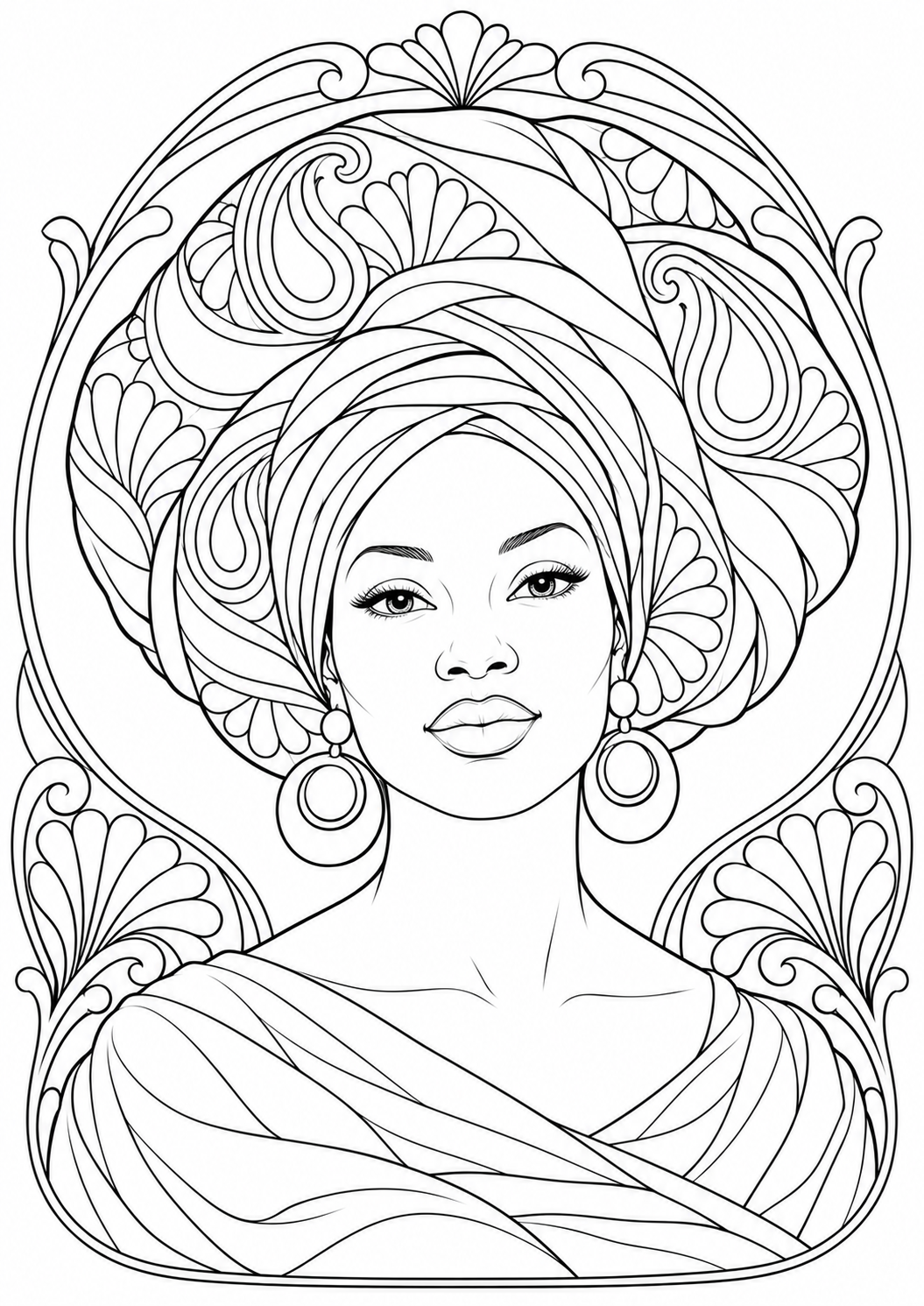Woman with an ornamental headwrap