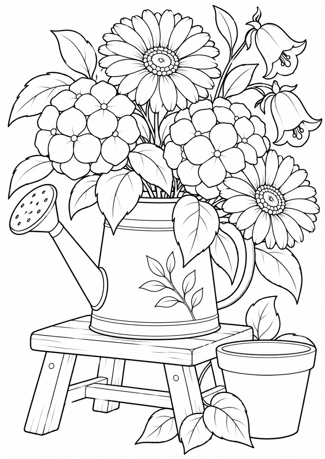 A flowering watering can