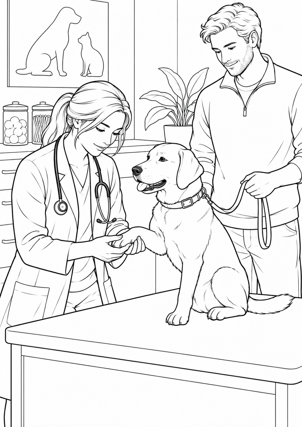 The veterinarian and the dog