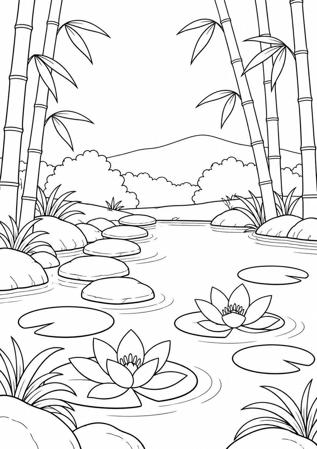 The bamboo pond