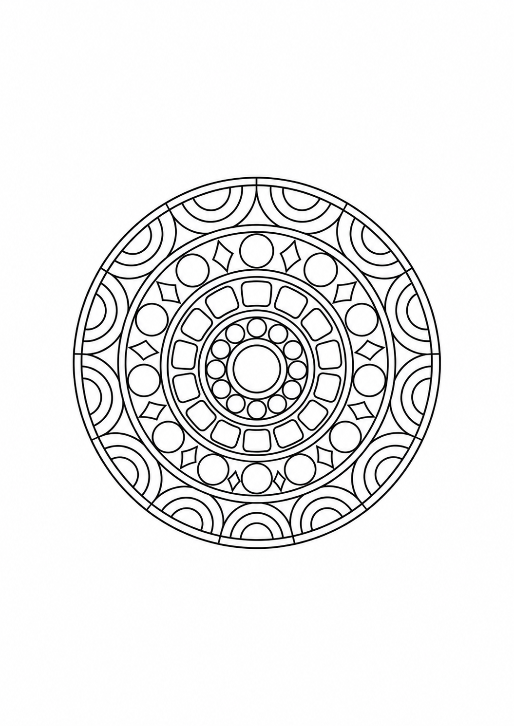 Relaxing Patterns — black and white colouring pages