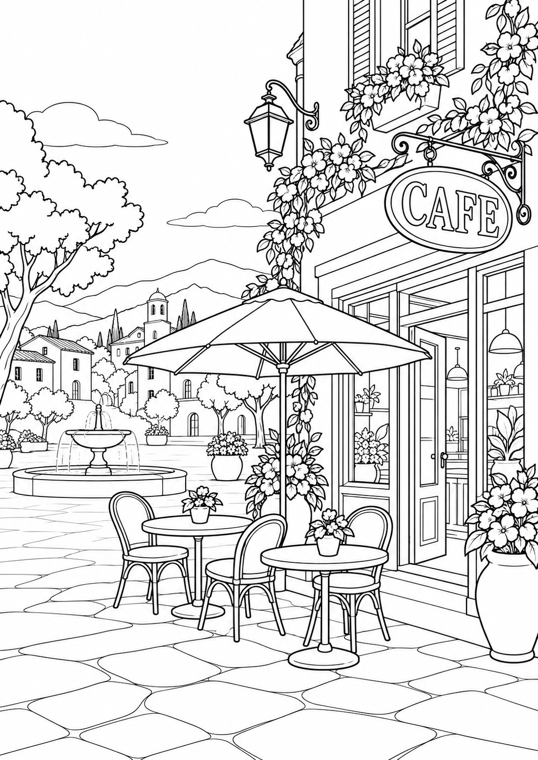 A café in the square